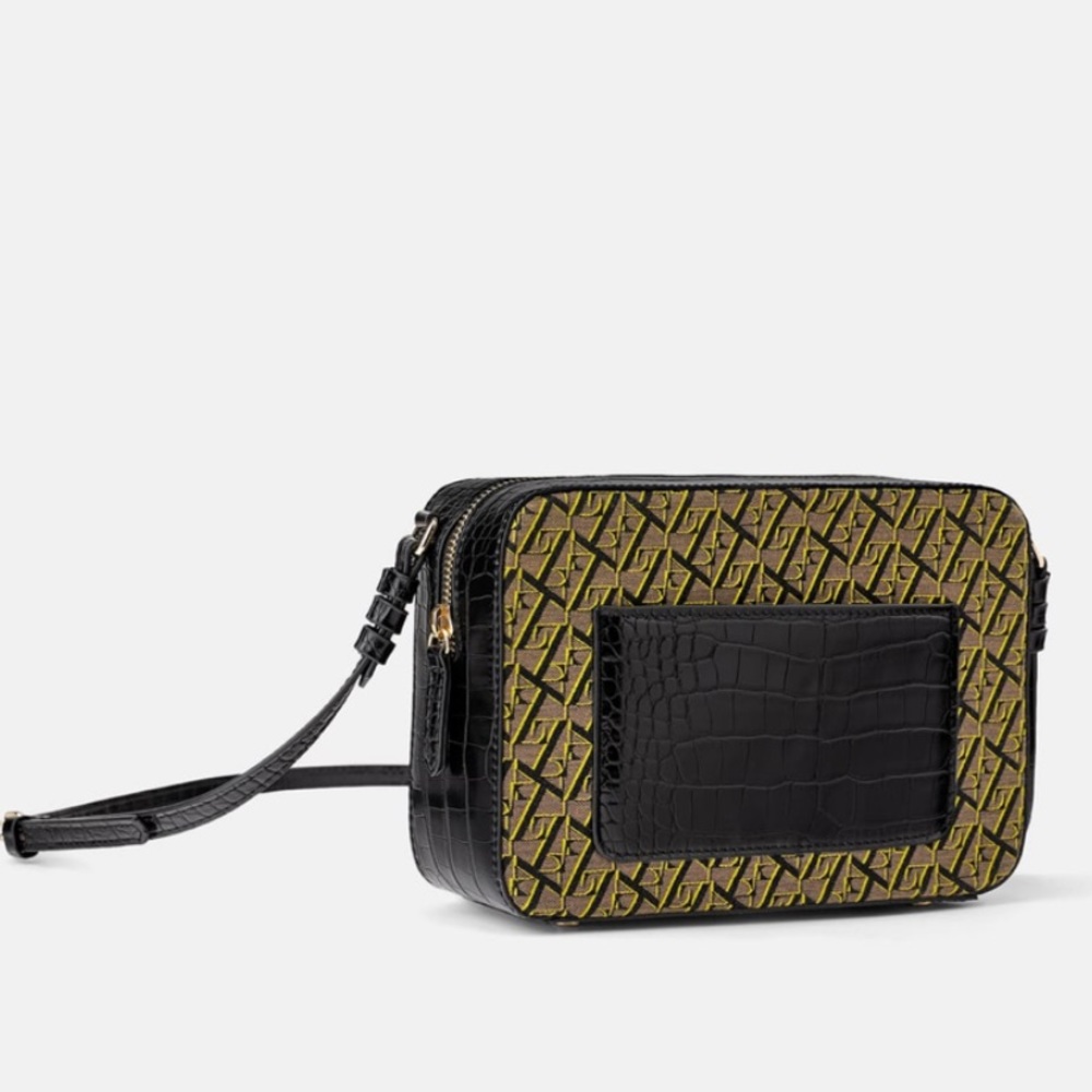 NWT • Zara • Animal Print Logo Crossbody Bag